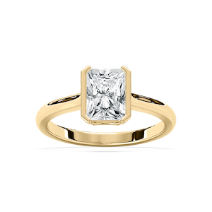 Reyna 2 ³⁄₄ ctw Radiant Lab Grown Diamond Semi Bezel Solitaire Engagement Ring