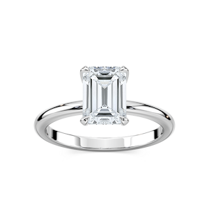 Romy Emerald Lab Grown Diamond Low Profile Solitaire Engagement Ring