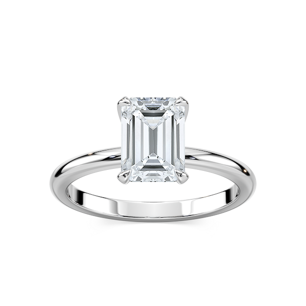 Romy Emerald Lab Grown Diamond Low Profile Solitaire Engagement Ring