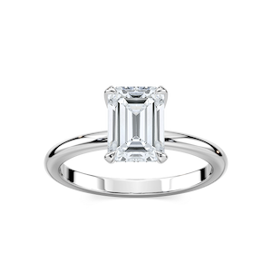 Romy Emerald Lab Grown Diamond Low Profile Solitaire Engagement Ring