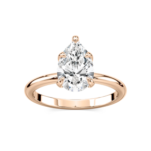 Romy Pear Lab Grown Diamond Low Profile Solitaire Engagement Ring