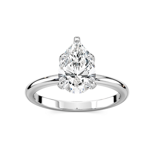 Romy Pear Lab Grown Diamond Low Profile Solitaire Engagement Ring