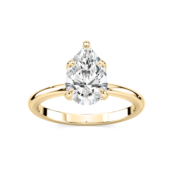 Romy Pear Lab Grown Diamond Low Profile Solitaire Engagement Ring