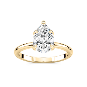 Romy Pear Lab Grown Diamond Low Profile Solitaire Engagement Ring