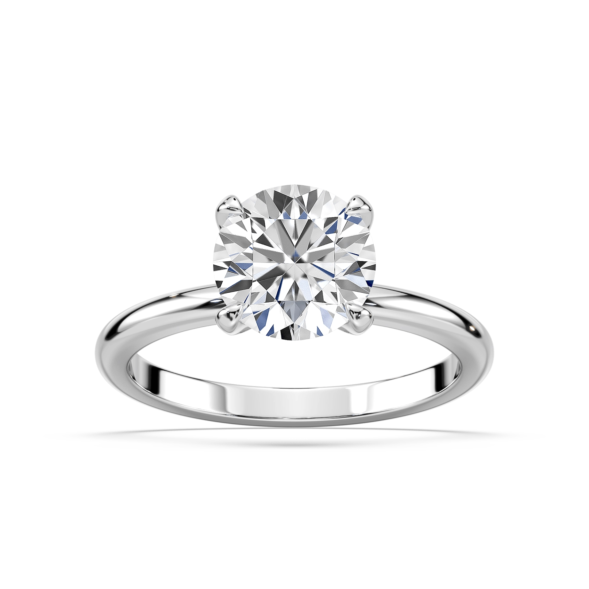 Romy Round Lab Grown Diamond Low Profile Solitaire Engagement Ring