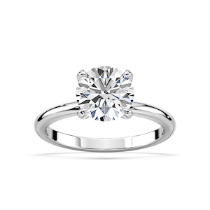 Romy Round Lab Grown Diamond Low Profile Solitaire Engagement Ring