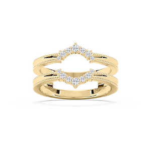 Rosalina 1/6 ctw Round Lab Grown Diamond Milgrain Enhancer Curved Band