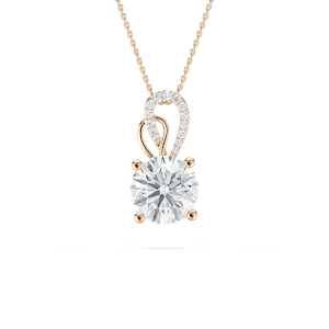 3 ctw Round Lab Grown Diamond Ornate Bail Pendant - 18 Inches