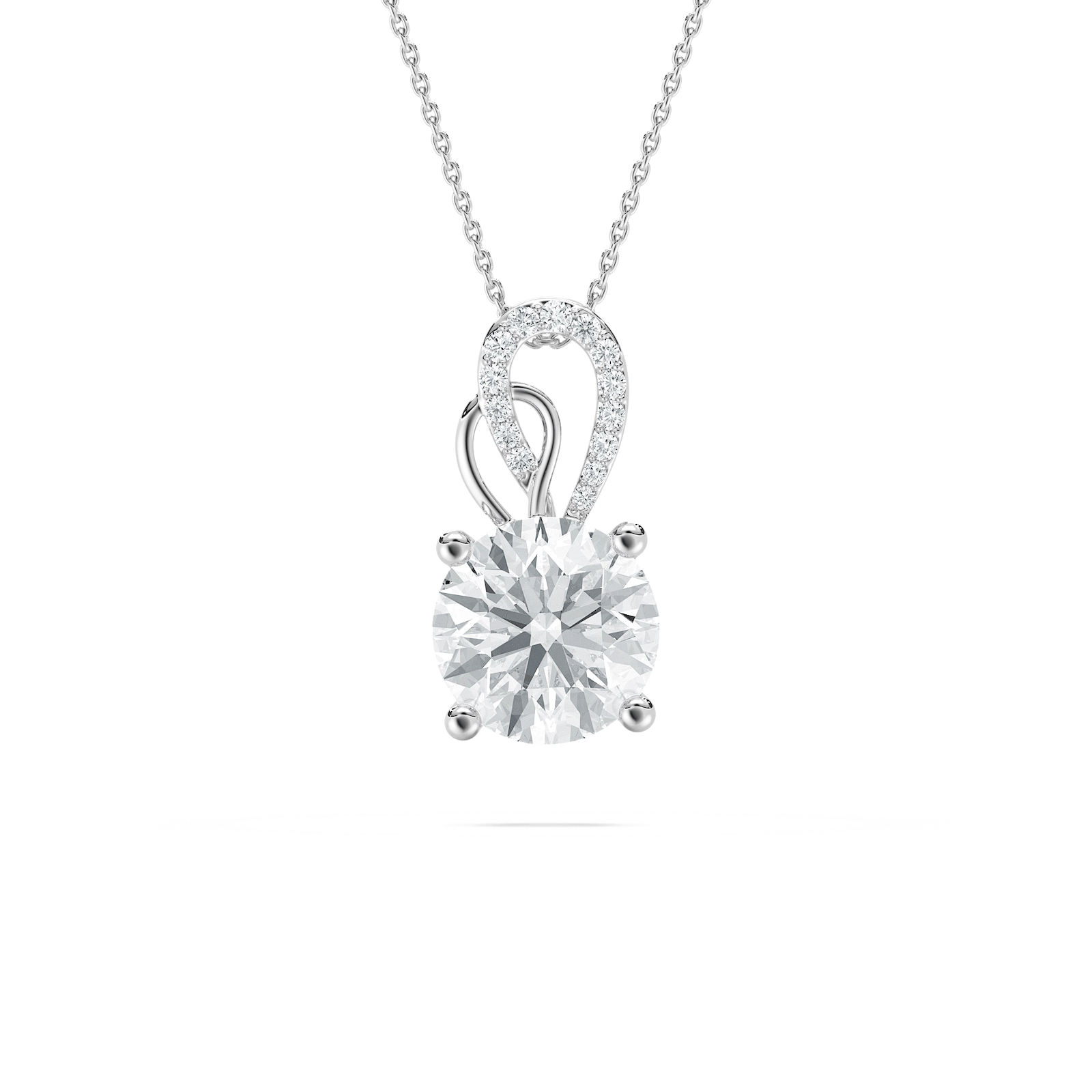 Round Accent Necklace in Rose Gold