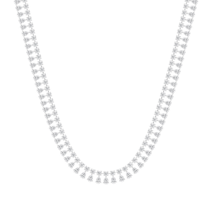 39 ¾ ctw Round and Pear Lab Grown Diamond Tennis Necklace - 18 Inches
