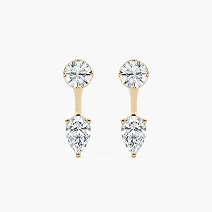 1 ctw Lab Grown Diamond Round Studs and Pear Earring Jacket Set