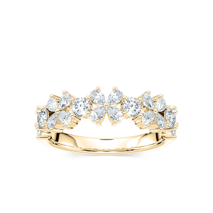 Adelina 1 ¼ ctw Pear and Round Lab Grown Diamond Floral Anniversary Band