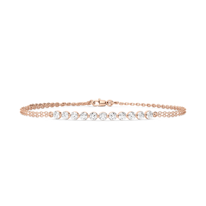 1 ctw Round Lab Grown Diamond Eleven Stone Chain Bracelet  - 7 Inches