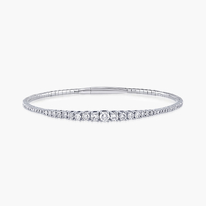 Round Diamond Graduated Flexible Bangle