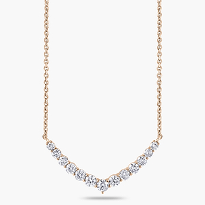 Round Diamond Graduated Necklace