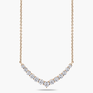 1 ctw Round Lab Grown Diamond Graduated Necklace - 18 Inches