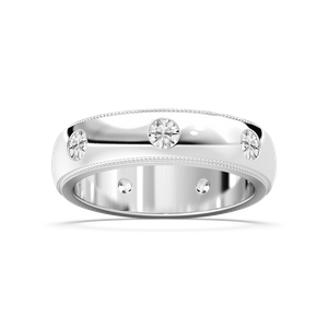 Round Diamond Inlay Band