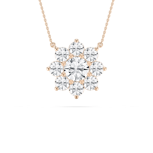 2 ctw Round Lab Grown Diamond Flower Pendant - 18 Inches