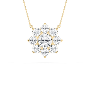 2 ctw Round Lab Grown Diamond Flower Pendant - 18 Inches