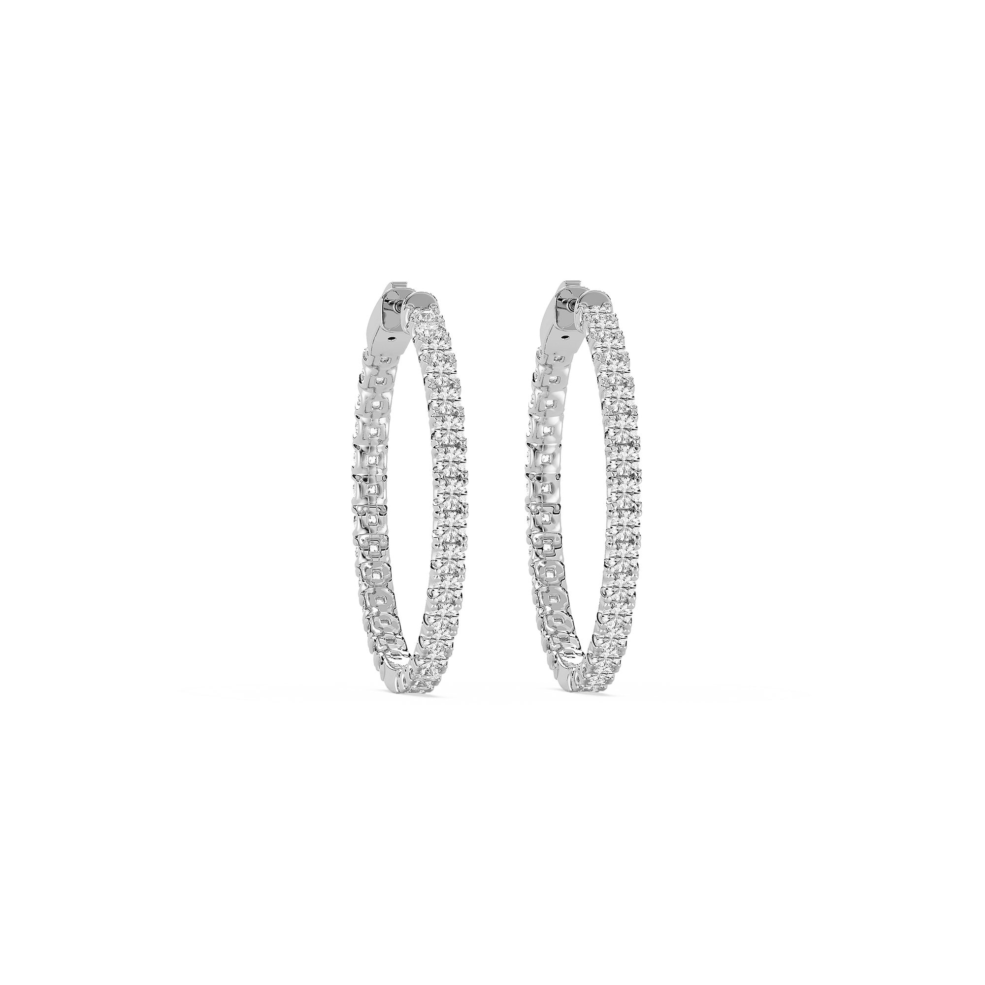 Round Lab Grown Diamond Inside-Out Hoop Earrings