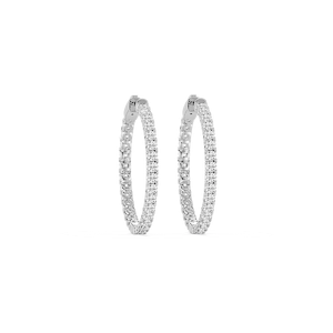 Round Lab Grown Diamond Inside-Out Hoop Earrings