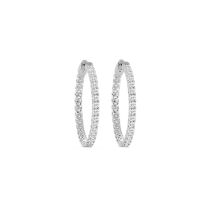 Round Lab Grown Diamond Inside-Out Hoop Earrings