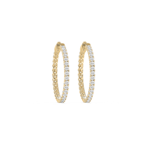 Round Lab Grown Diamond Inside-Out Hoop Earrings