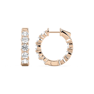 4 ctw Round Lab Grown Diamond Inside Out Huggie Hoop Earrings