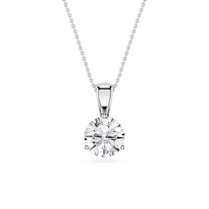 Round Lab Grown Diamond 3 Prong Solitaire Pendant - 16 to 18 Inches
