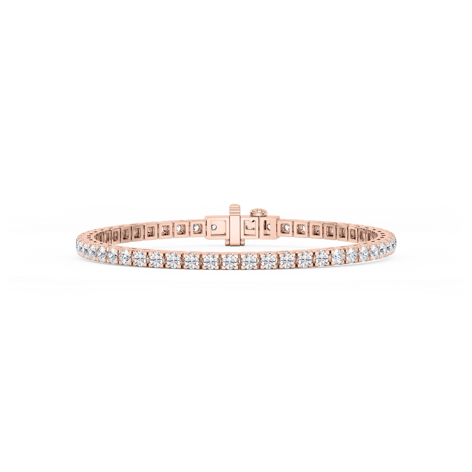 Round Lab Grown Diamond Classic Box Four Prong Tennis Bracelet - 7 Inches