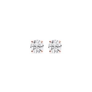 Round Certified Lab Grown Diamond Classic Four Prong Guardian Back Stud Earrings