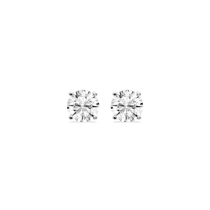Round Certified Lab Grown Diamond Classic Four Prong Guardian Back Stud Earrings