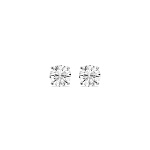 Round Certified Lab Grown Diamond Classic Four Prong Guardian Back Stud Earrings