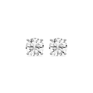 Round Certified Lab Grown Diamond Classic Four Prong Guardian Back Stud Earrings