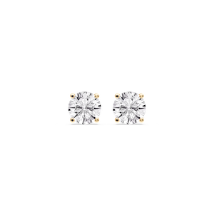 Round Certified Lab Grown Diamond Classic Four Prong Guardian Back Stud Earrings