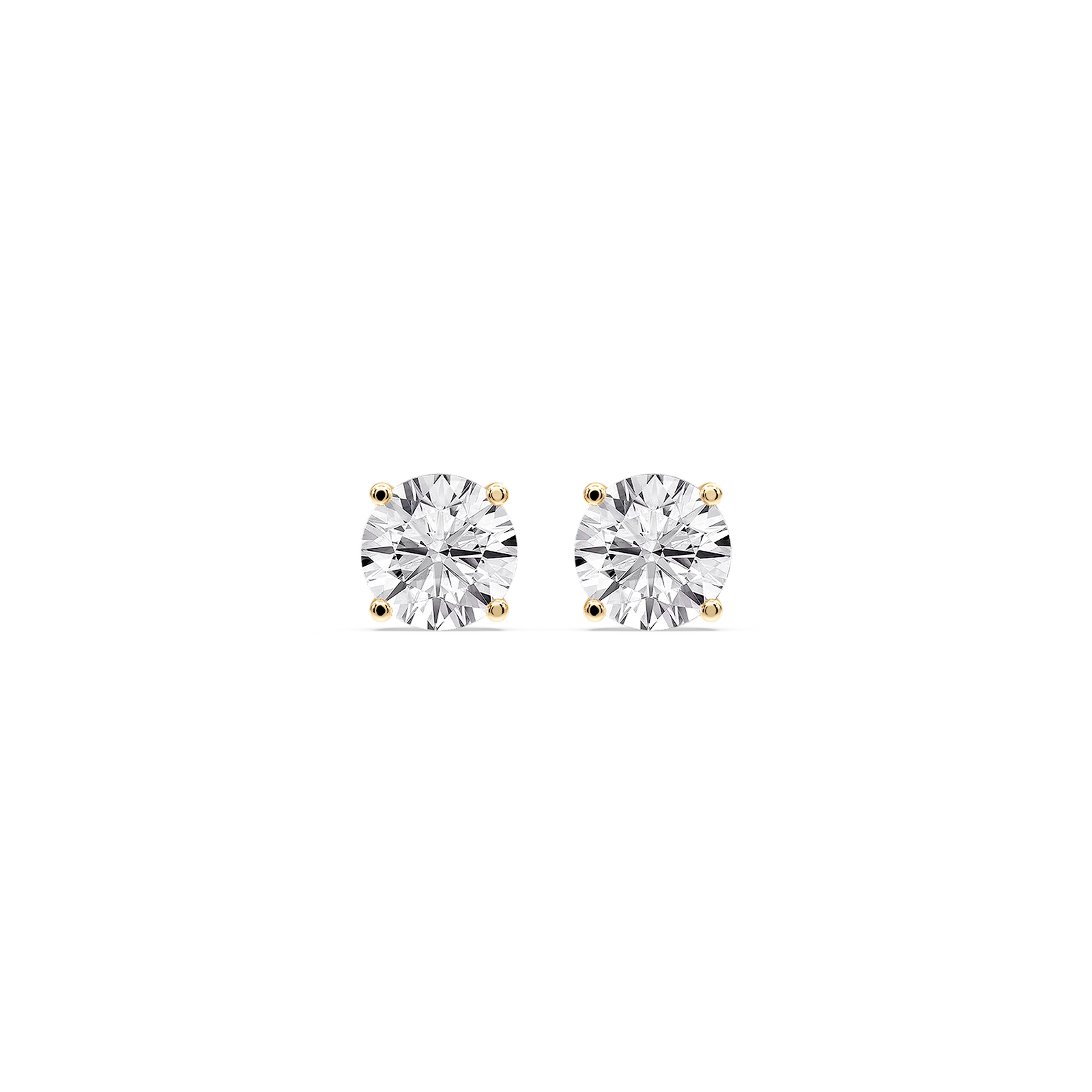 Round Certified Lab Grown Diamond Classic Four Prong Guardian Back Stud Earrings