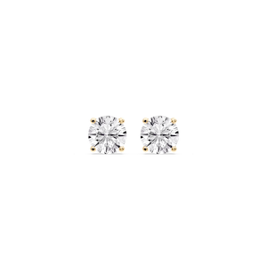 Round Certified Lab Grown Diamond Classic Four Prong Guardian Back Stud Earrings