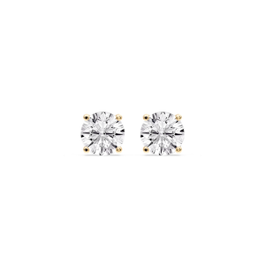 Round Certified Lab Grown Diamond Classic Four Prong Guardian Back Stud Earrings