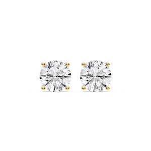 Round Certified Lab Grown Diamond Classic Four Prong Guardian Back Stud Earrings
