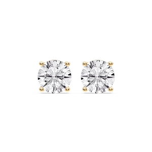 Round Certified Lab Grown Diamond Classic Four Prong Guardian Back Stud Earrings