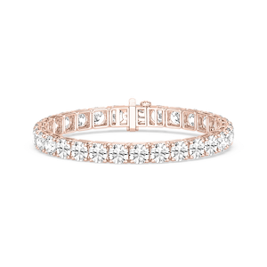 Round Lab Grown Diamond Classic Box Four Prong Tennis Bracelet  - 7 Inches