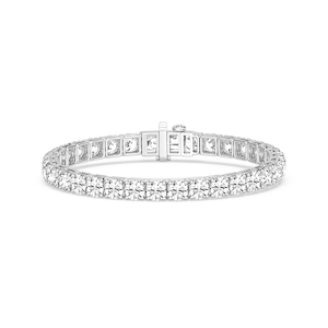 Round Lab Grown Diamond Classic Box Four Prong Tennis Bracelet  - 7 Inches