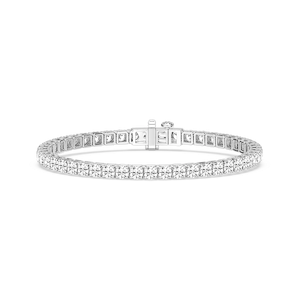 Round Lab Grown Diamond Classic Box Four Prong Tennis Bracelet  - 7 Inches