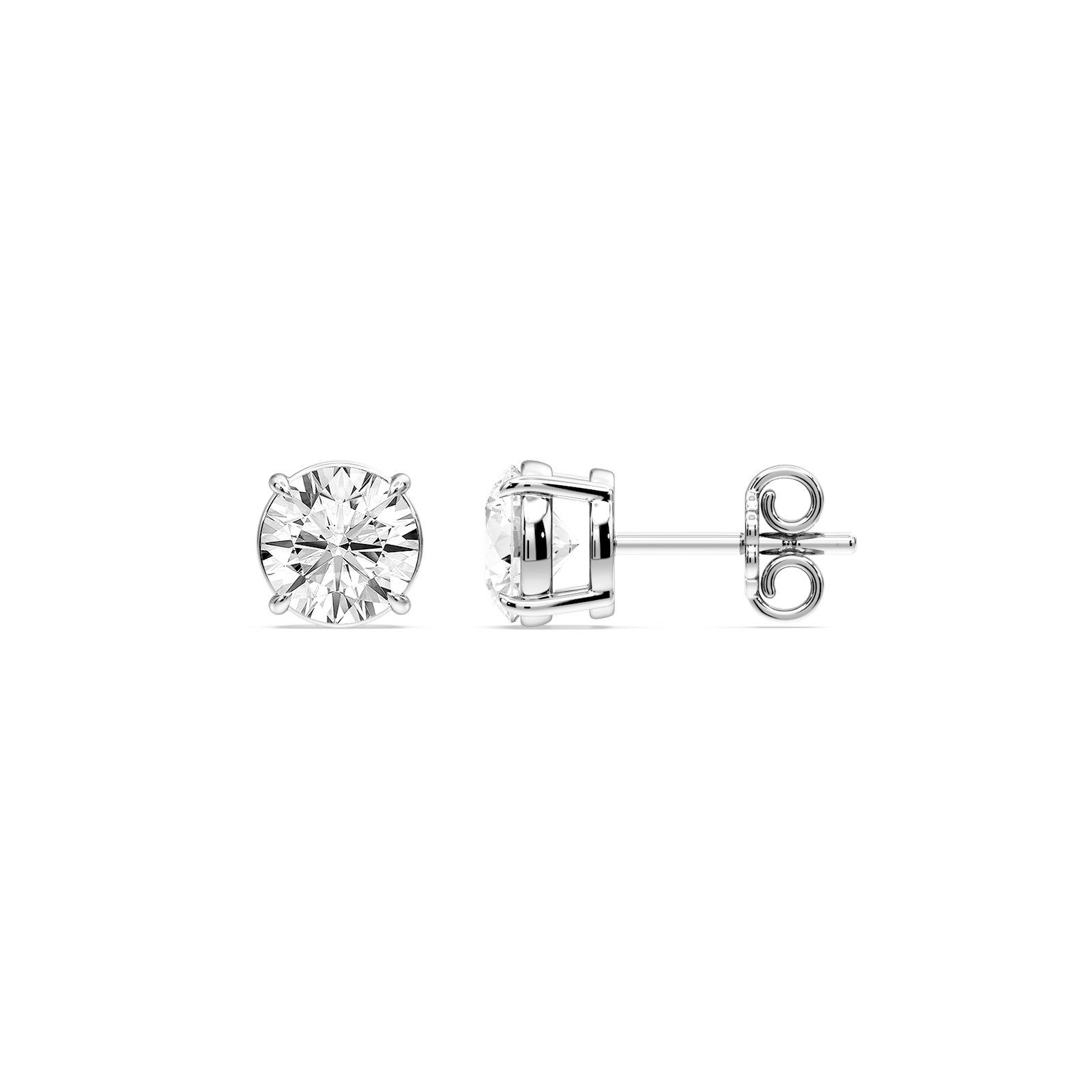 Round Certified Lab Grown Diamond Claw Prong Stud Earrings