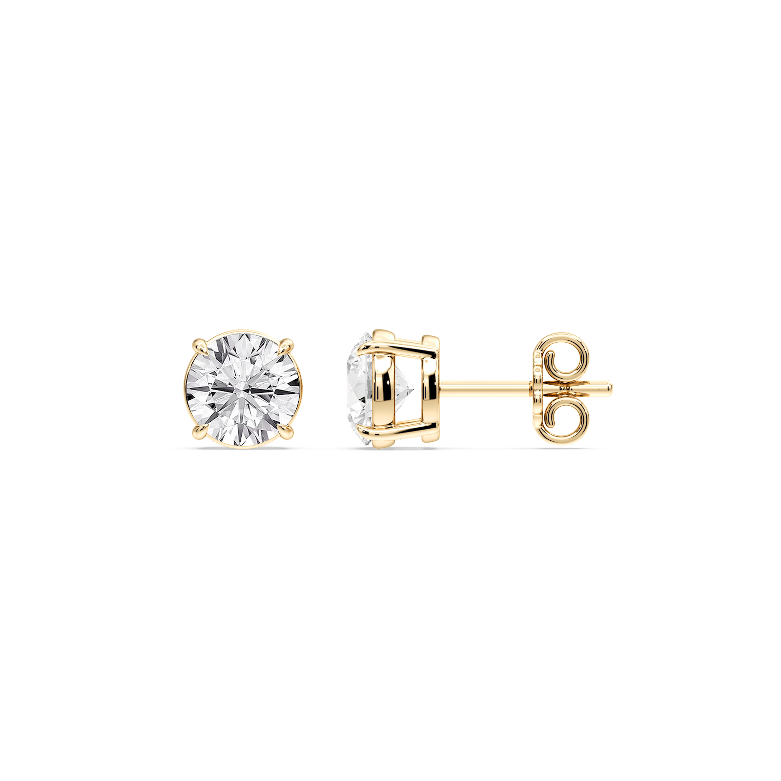 Round Certified Lab Grown Diamond Claw Prong Stud Earrings