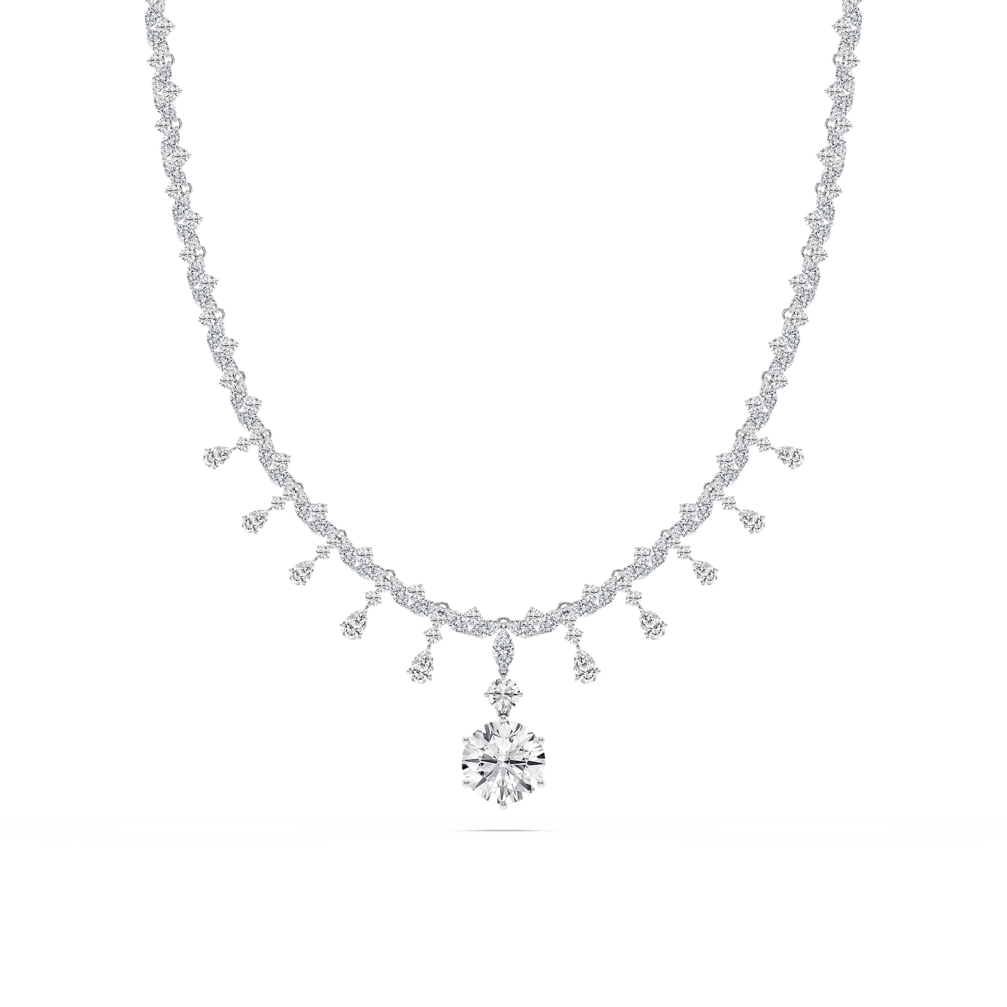 34 ⅖ ctw Round Lab Grown Diamond Drop Necklace - 16 Inches - Signature Collection