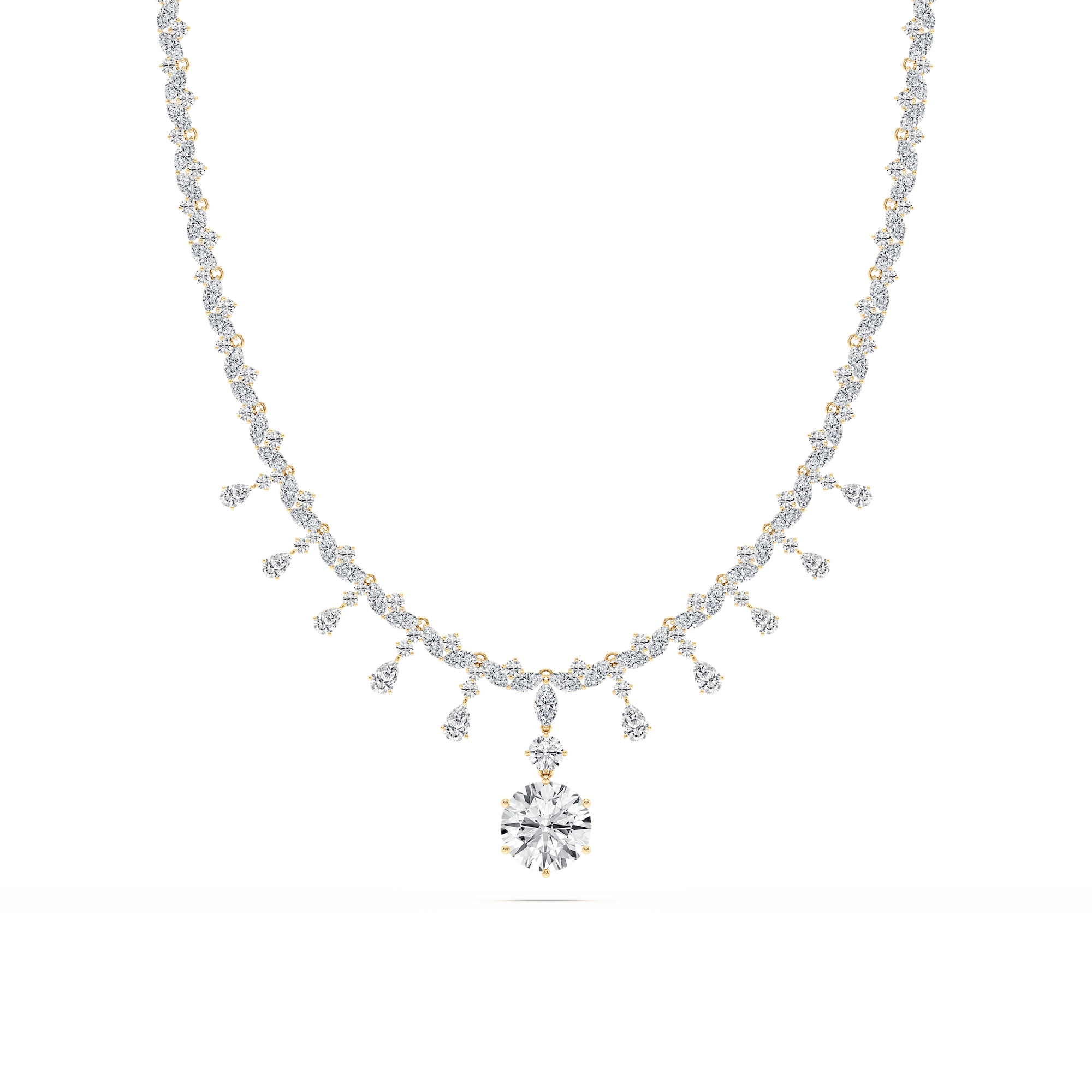 34 ⅖ ctw Round Lab Grown Diamond Drop Necklace - 16 Inches - Signature Collection