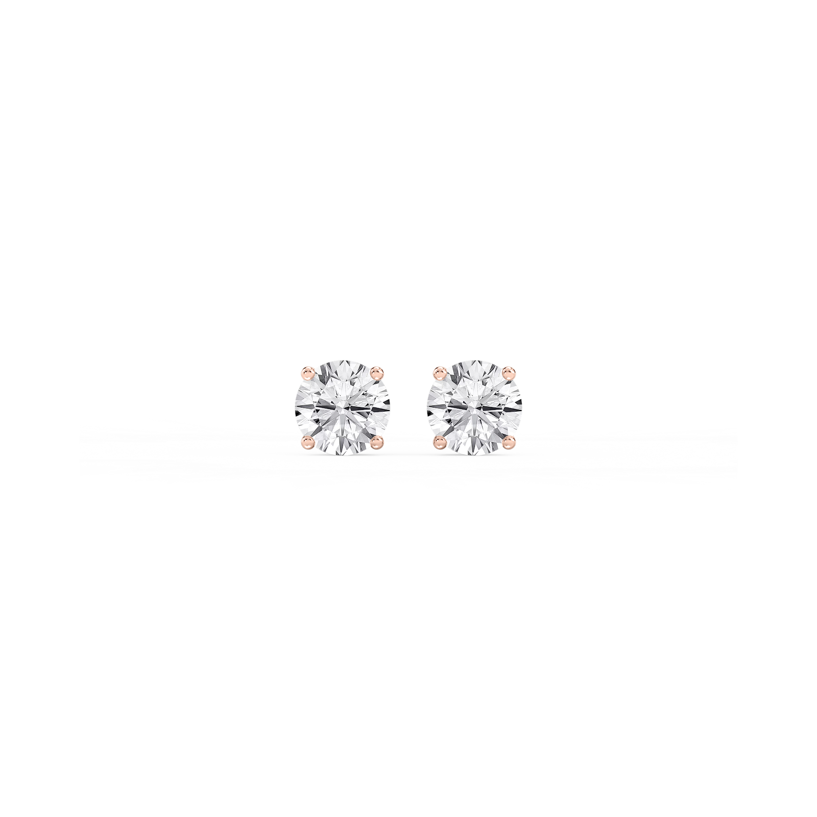 Round Lab Grown Diamond Hidden Halo Stud Earrings