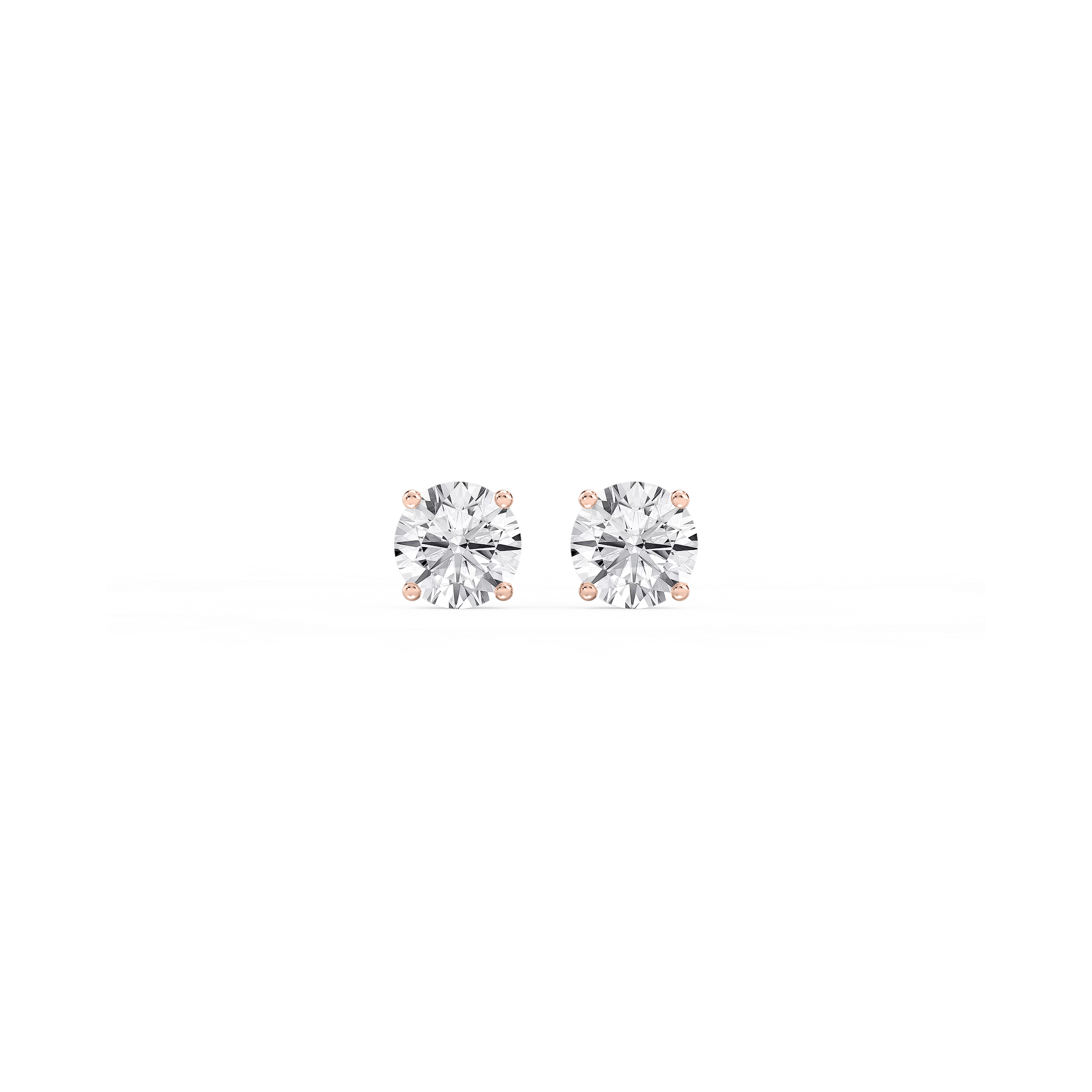 Round Lab Grown Diamond Hidden Halo Stud Earrings