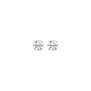 Round Lab Grown Diamond Hidden Halo Stud Earrings
